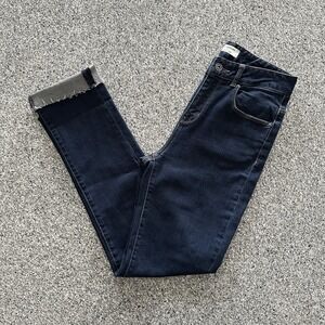 Giordano Slim Straight Jeans Women's Size 26 x 30 Dark Wash Stretch Denim‎